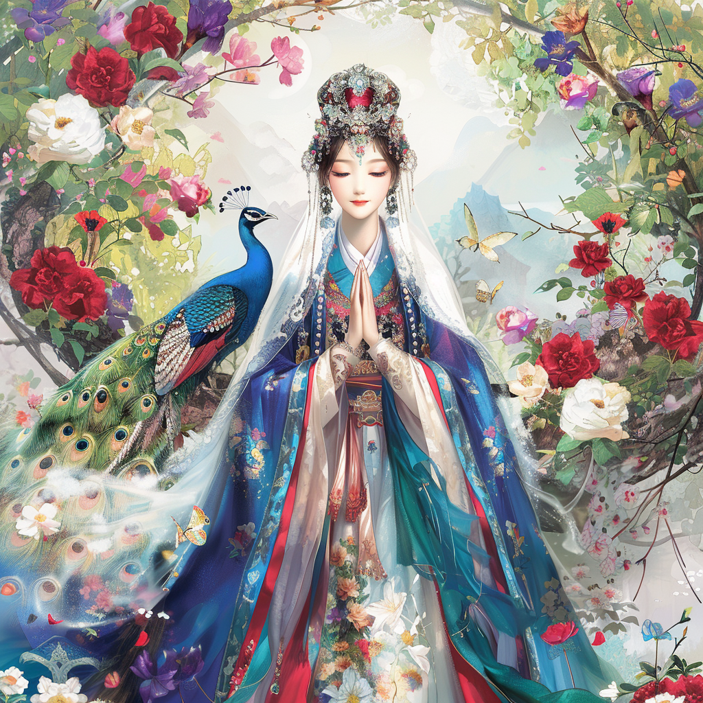 The Divine Princess of Blossoms and Feathers