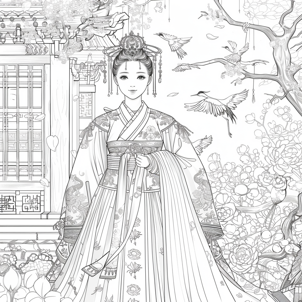 Royal Elegance: Korean Princess in Ceremonial Hanbok