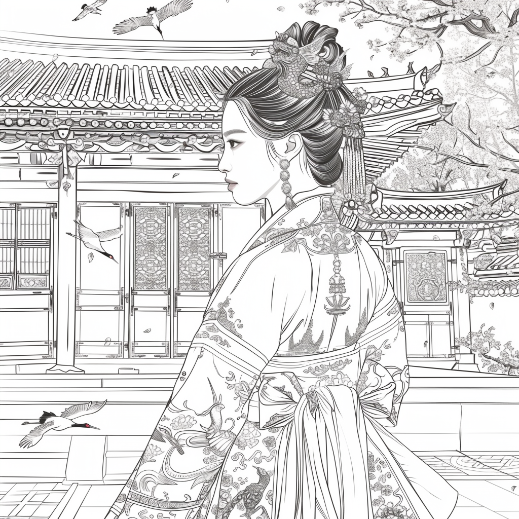 Royal Elegance: Korean Princess in Ceremonial Hanbok