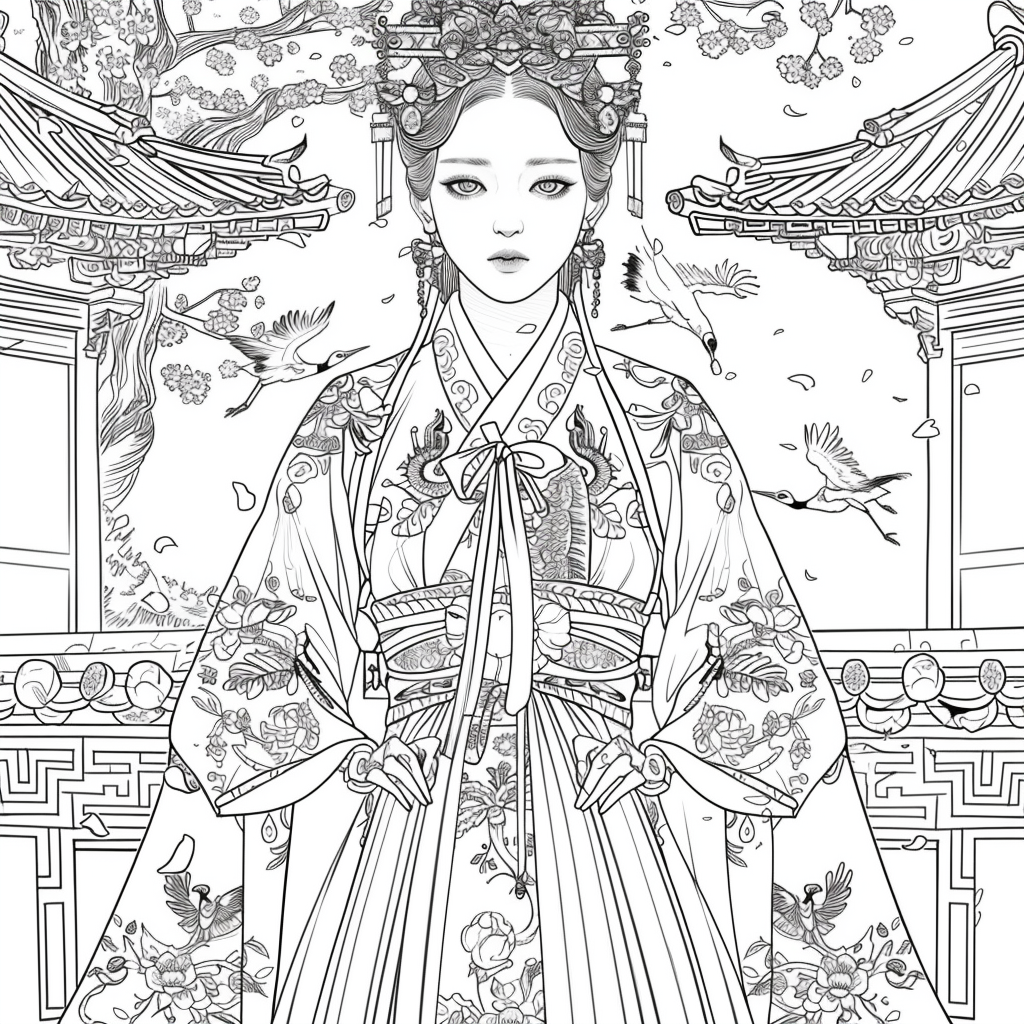 Royal Elegance: Korean Princess in Ceremonial Hanbok