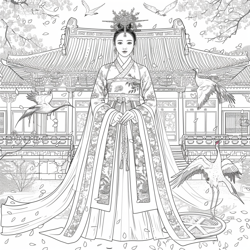 Royal Elegance: Korean Princess in Ceremonial Hanbok