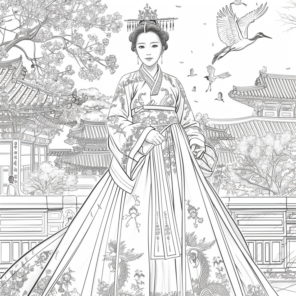 Royal Elegance: Korean Princess in Ceremonial Hanbok