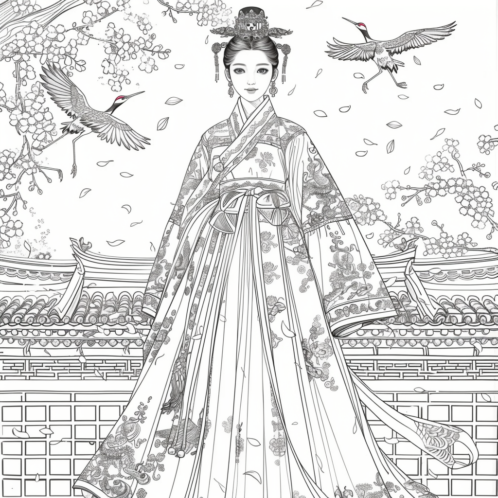 Royal Elegance: Korean Princess in Ceremonial Hanbok