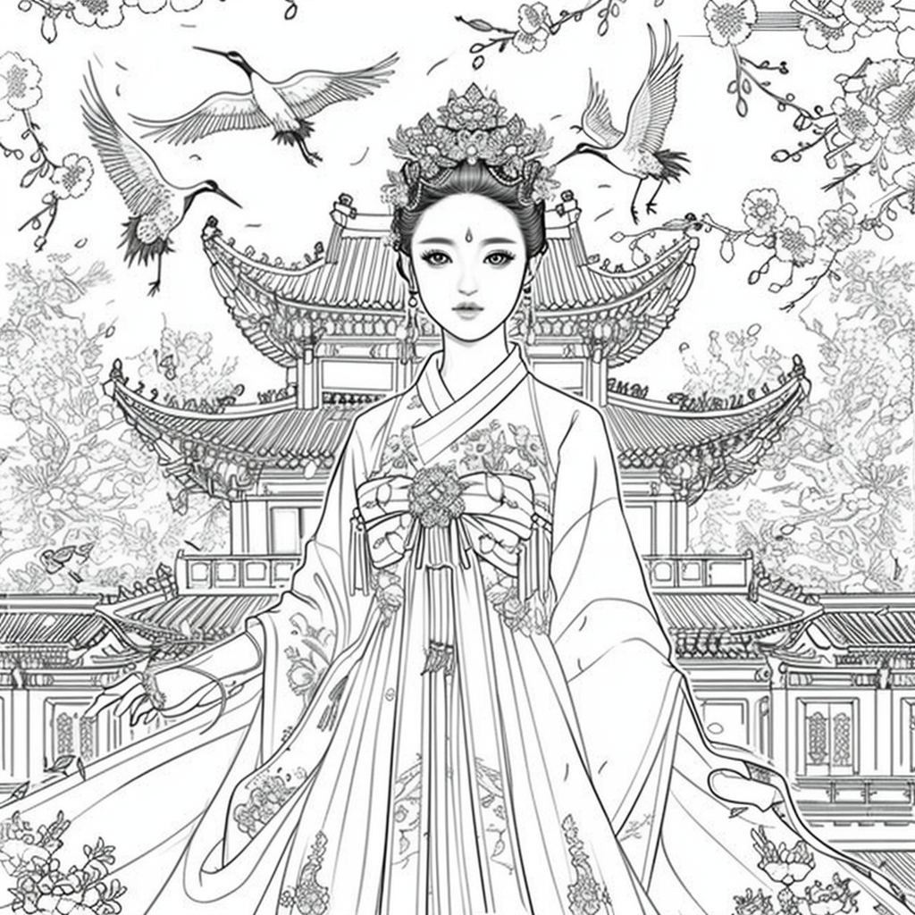 Royal Elegance: Korean Princess in Ceremonial Hanbok