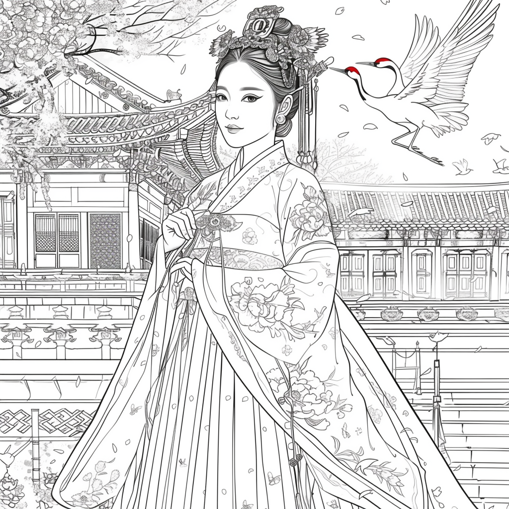 Royal Elegance: Korean Princess in Ceremonial Hanbok