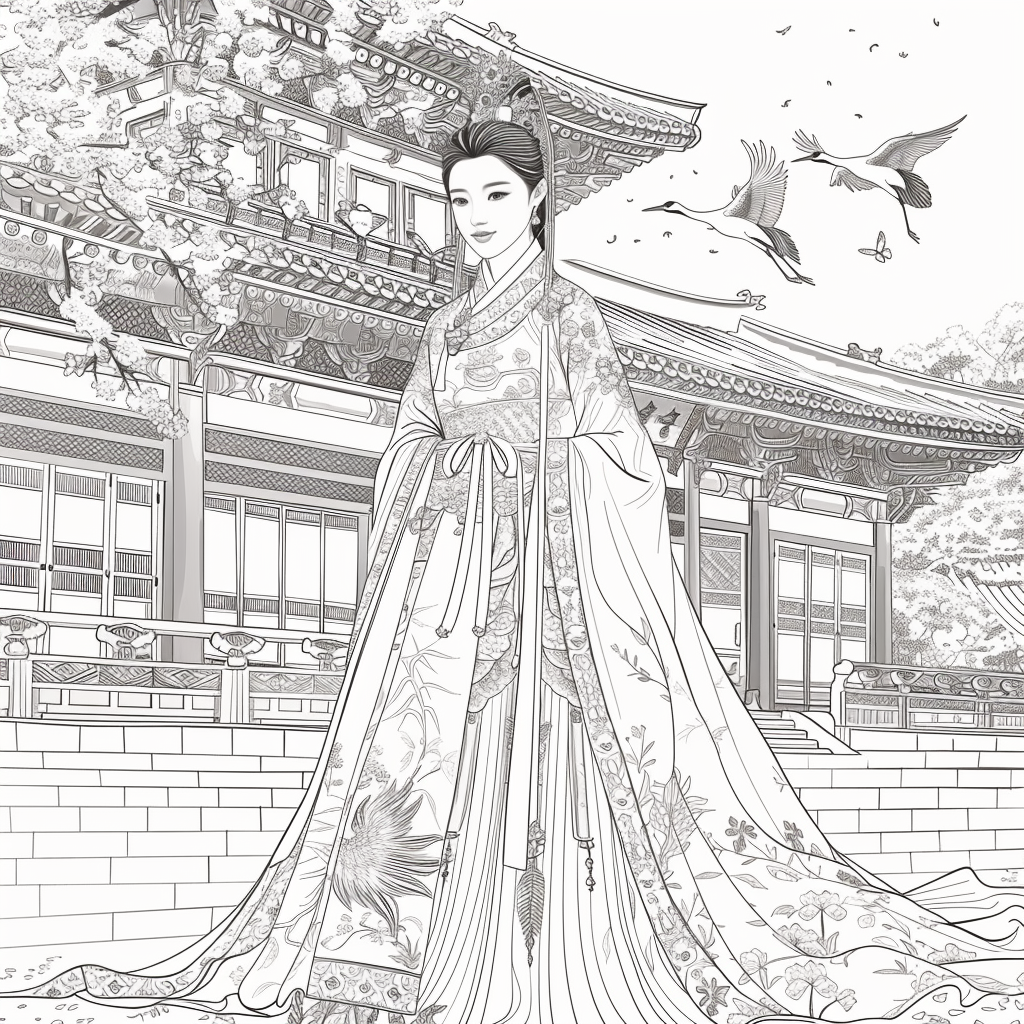 Royal Elegance: Korean Princess in Ceremonial Hanbok