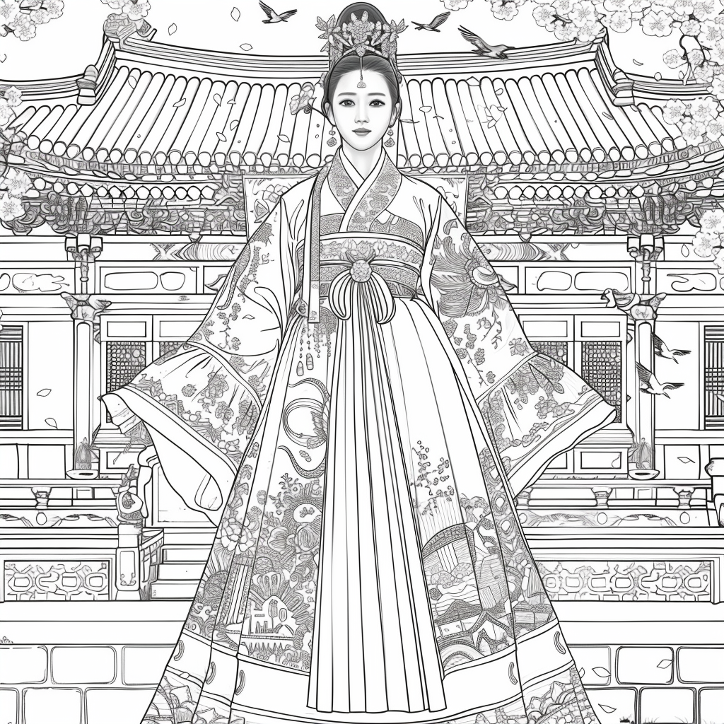 Royal Elegance: Korean Princess in Ceremonial Hanbok