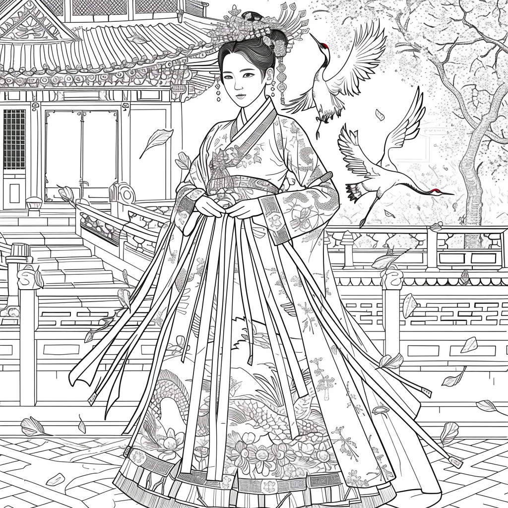 Royal Elegance: Korean Princess in Ceremonial Hanbok