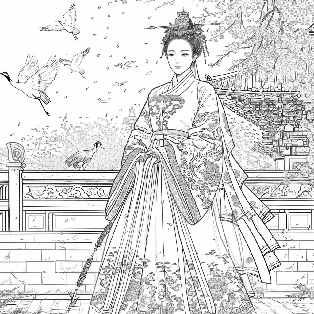 Royal Elegance: Korean Princess in Ceremonial Hanbok