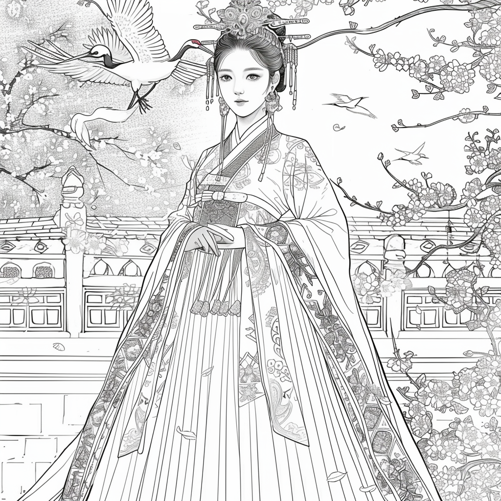 Royal Elegance: Korean Princess in Ceremonial Hanbok