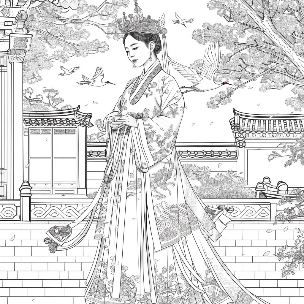Royal Elegance: Korean Princess in Ceremonial Hanbok