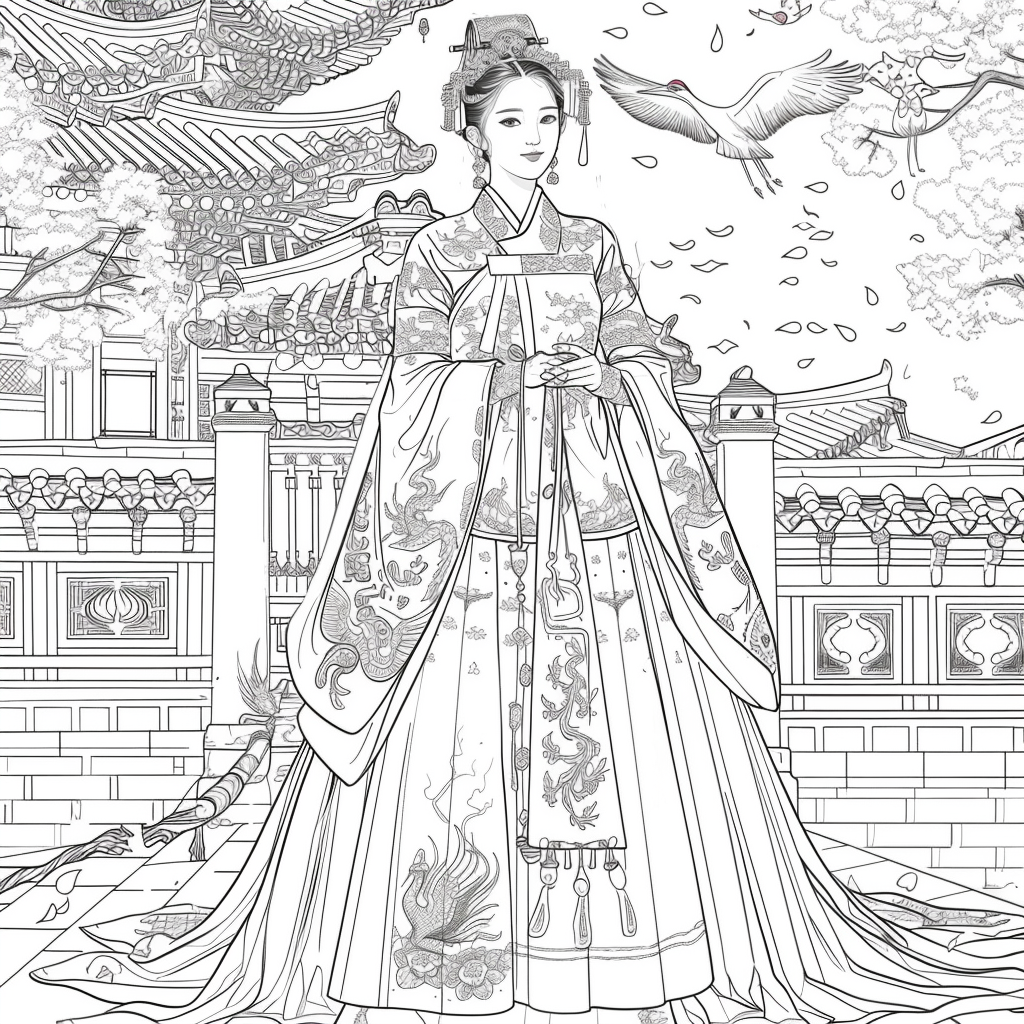 Royal Elegance: Korean Princess in Ceremonial Hanbok
