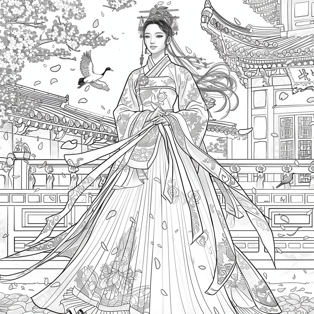 Royal Elegance: Korean Princess in Ceremonial Hanbok