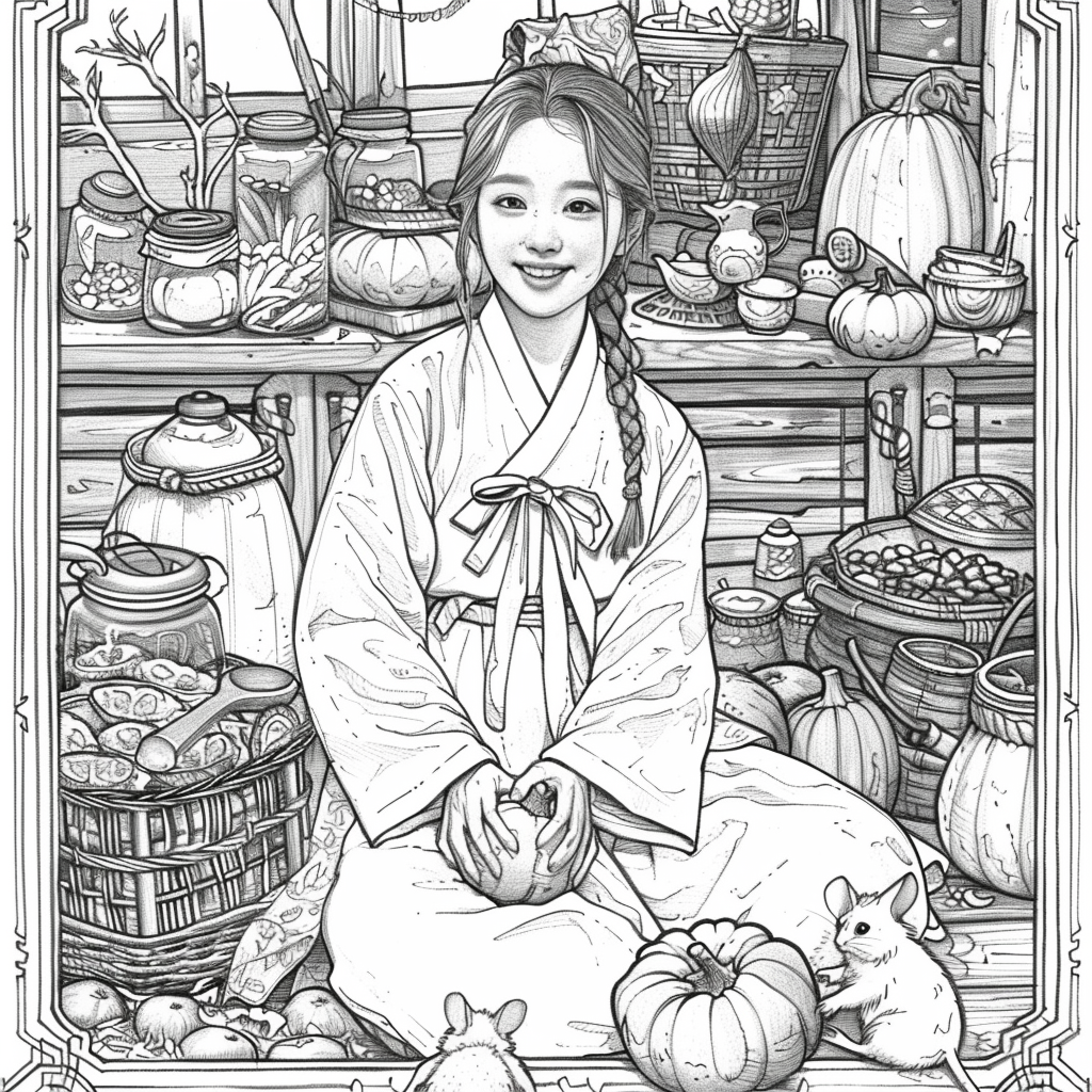 Harvest of Autumn: Korean Maiden in the Pumpkin Cellar