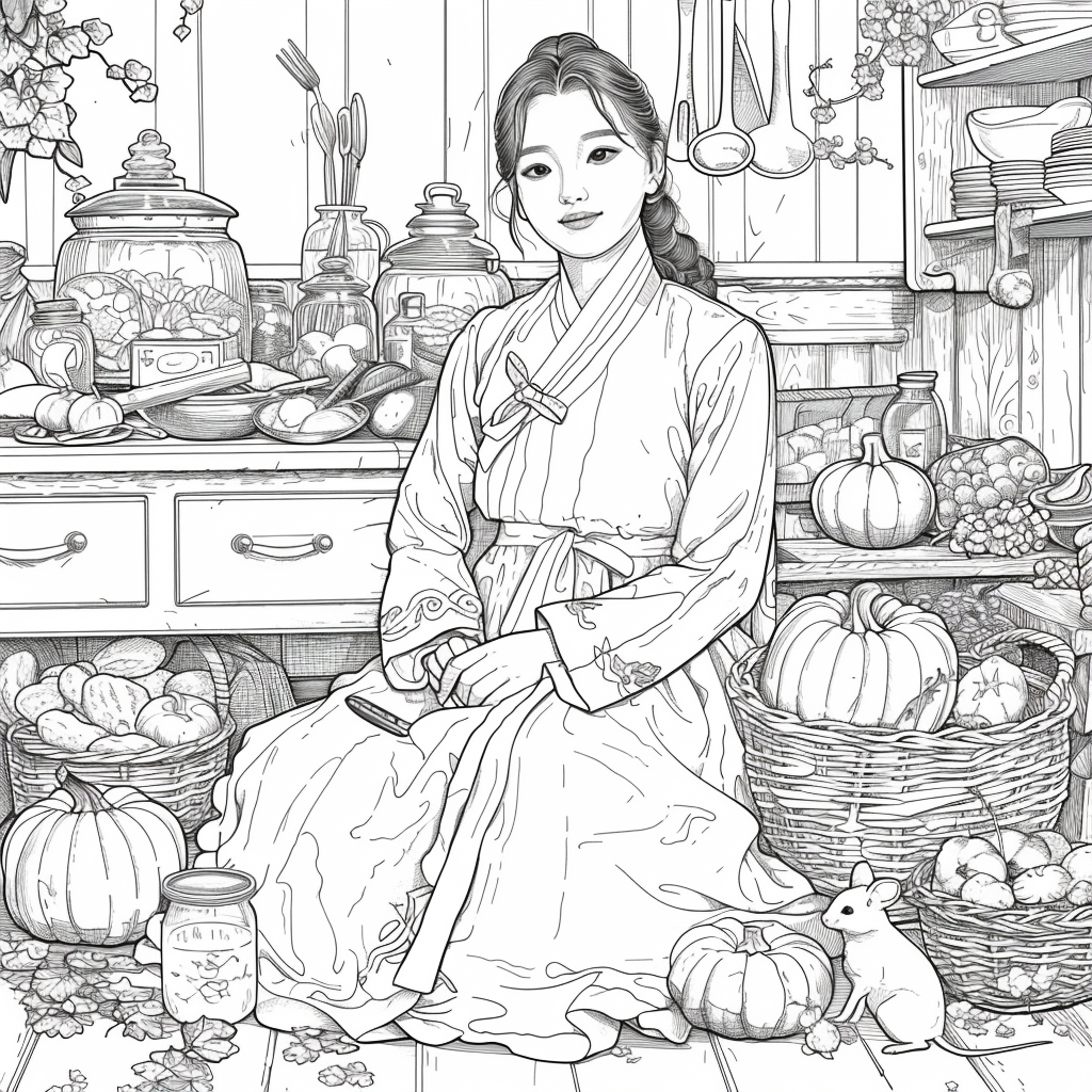 Harvest of Autumn: Korean Maiden in the Pumpkin Cellar