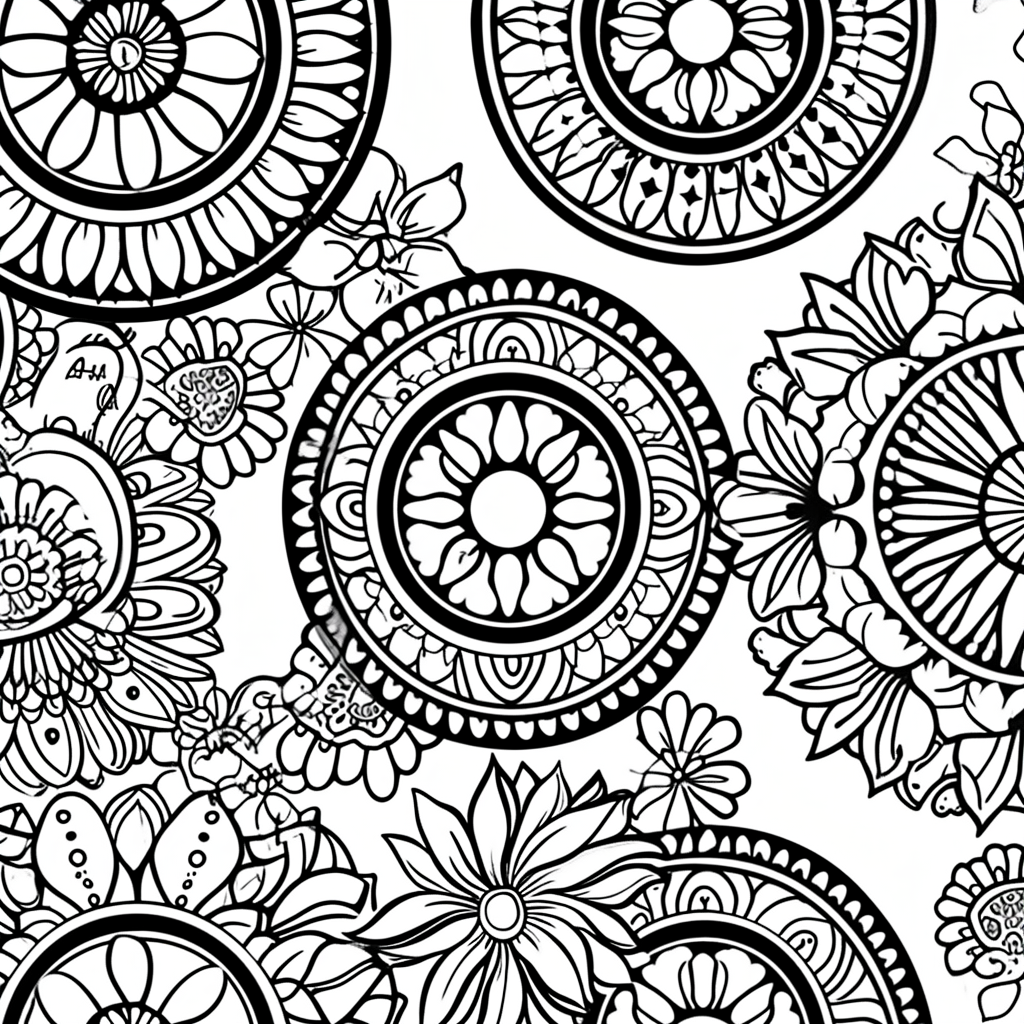 Mandala-style coloring design