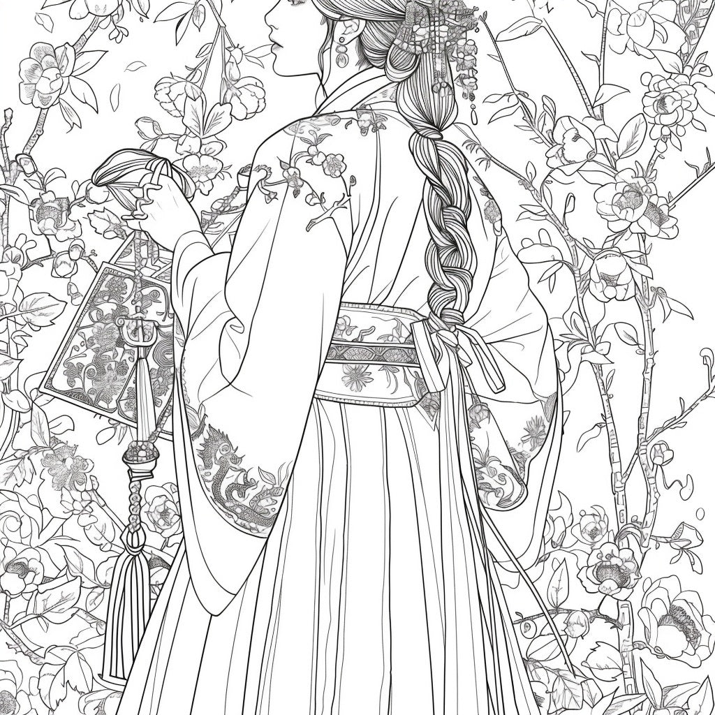 The Blossom Empress – A Symphony of Hanbok and Flowers