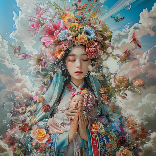 Sanctuary of Blossoms – The Sacred Mother and Child