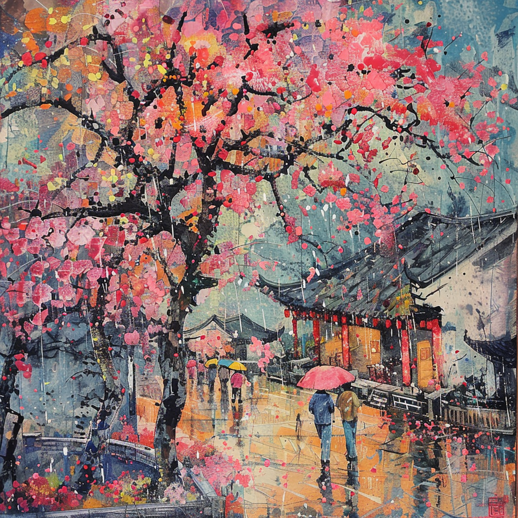 Spring Showers in the Courtyard – Leah Arts