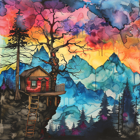 Twilight Refuge – The Treehouse Above the Clouds