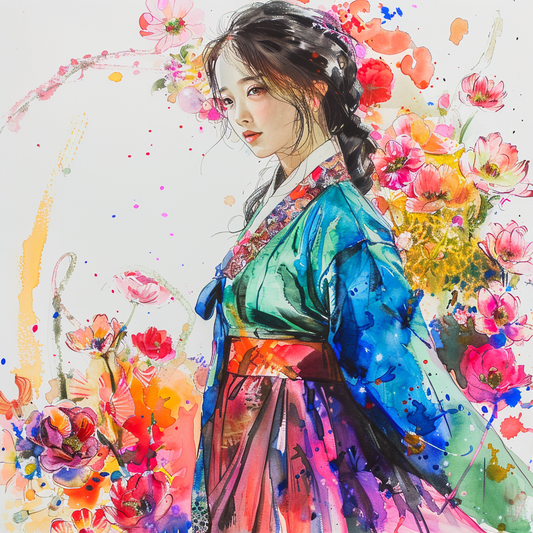 Floral Radiance: The Spirit of Spring in Hanbok