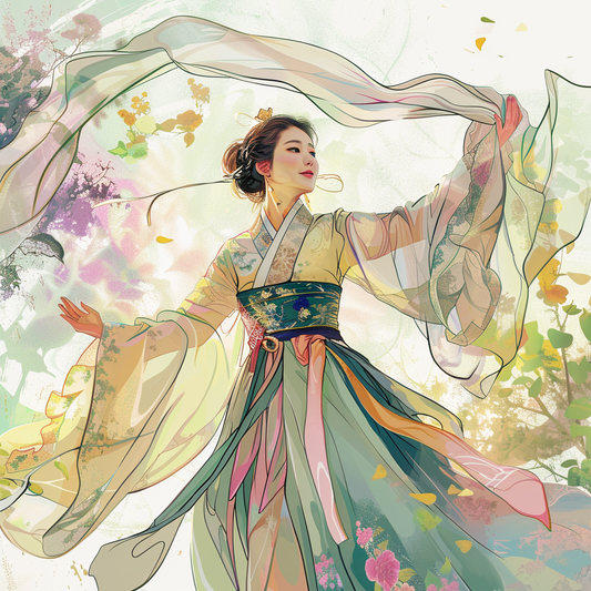 The Dance of Blossoms and Silk