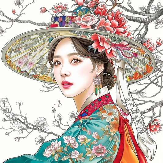 Blossoms Beneath the Wide-Brimmed Hat