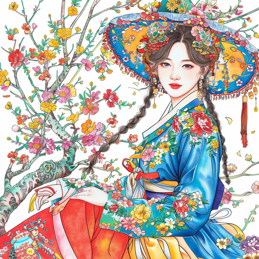 Blossoms of Elegance: Korean Maiden in Bloom