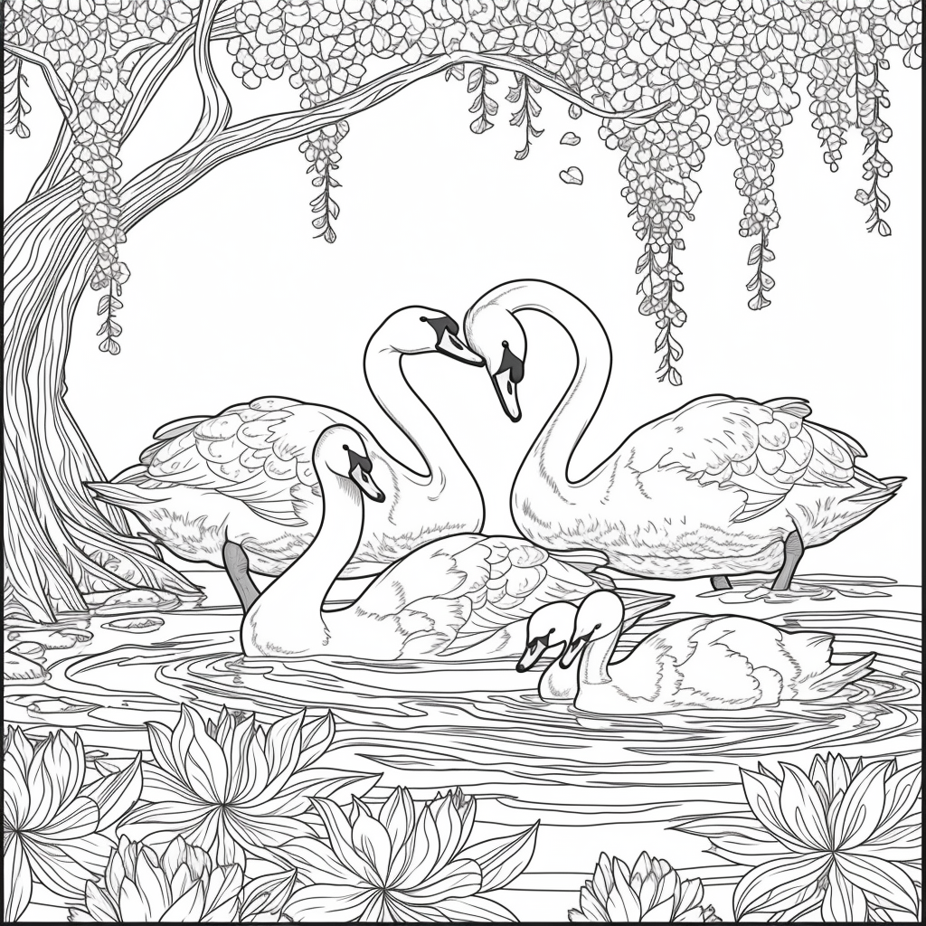 Swans of the Birch Forest
