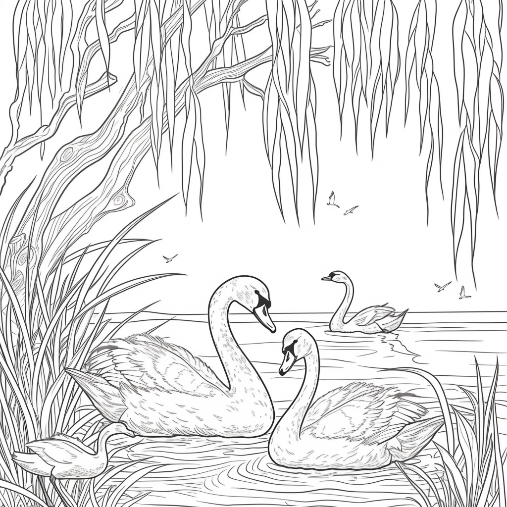 Swans of the Birch Forest