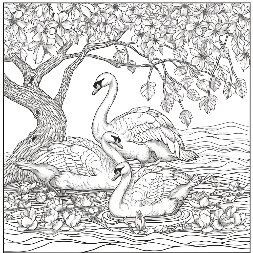 Swans of the Birch Forest