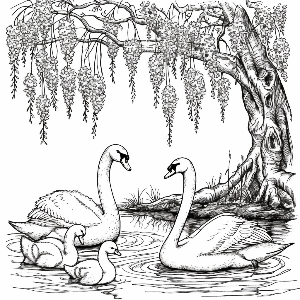 Swans of the Birch Forest