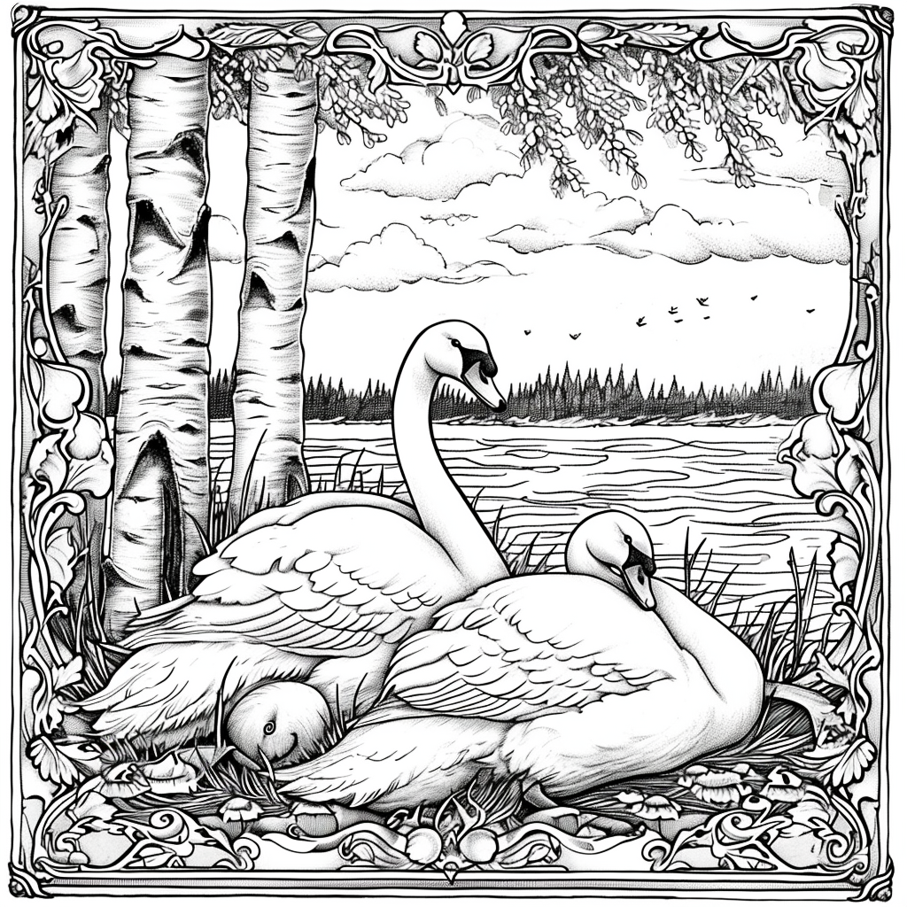 Swans of the Birch Forest