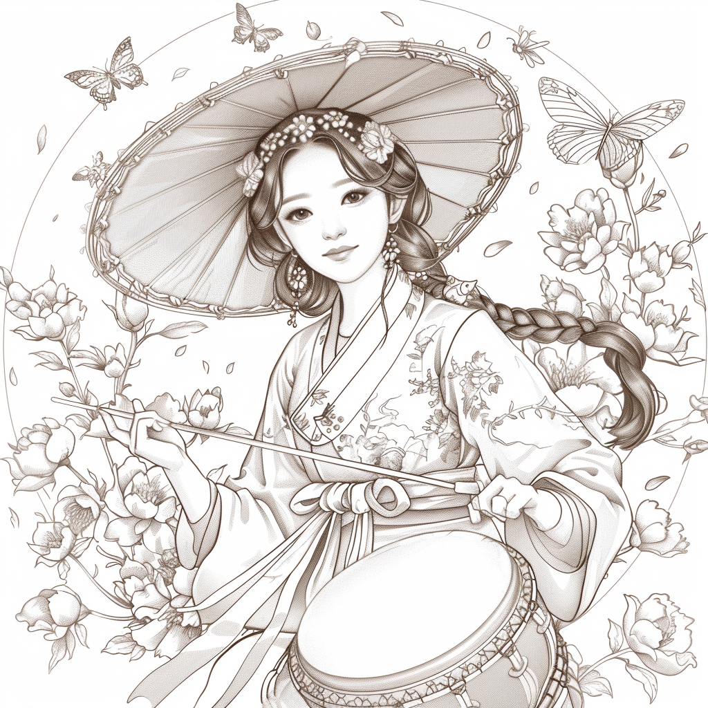Blossoms of Elegance: Korean Maiden in Bloom