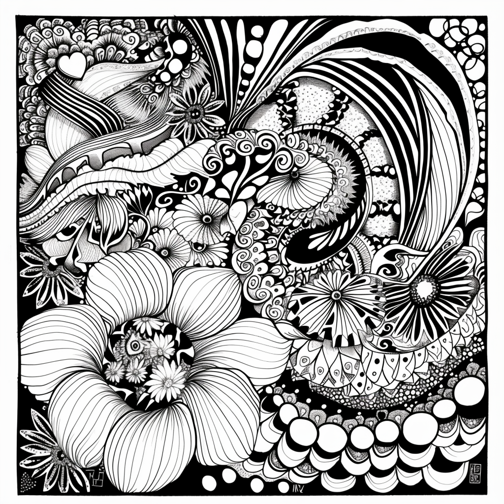 Whispers of Nature: A Zen Doodle Symphony