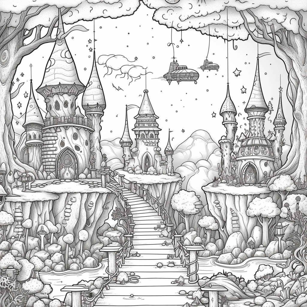 Whimsical Fairy Village – Enchanted Treehouse Homes in a Magical Land