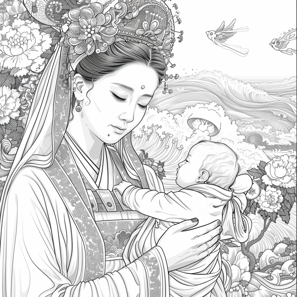 Sanctuary of Blossoms – The Sacred Mother and Child