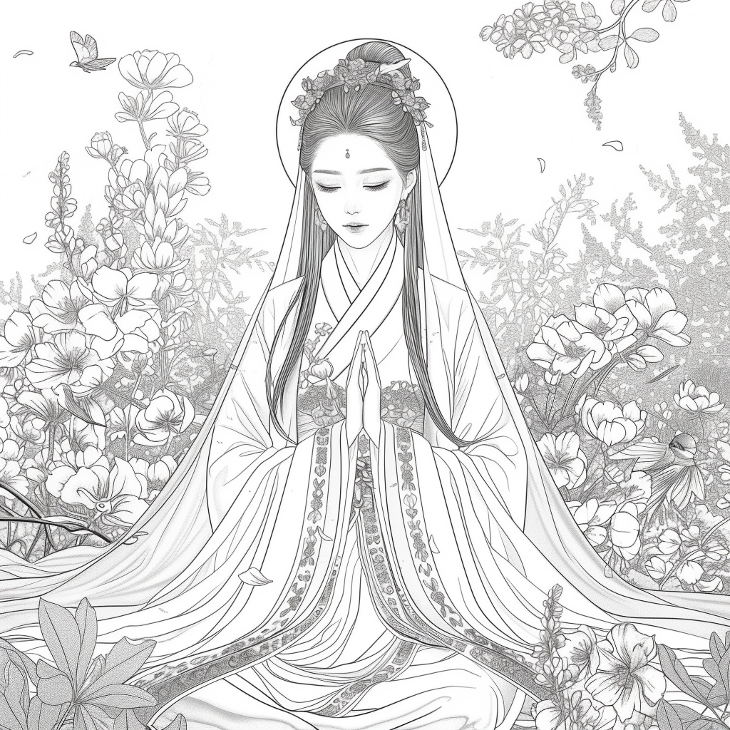 The Divine Princess of Blossoms and Feathers