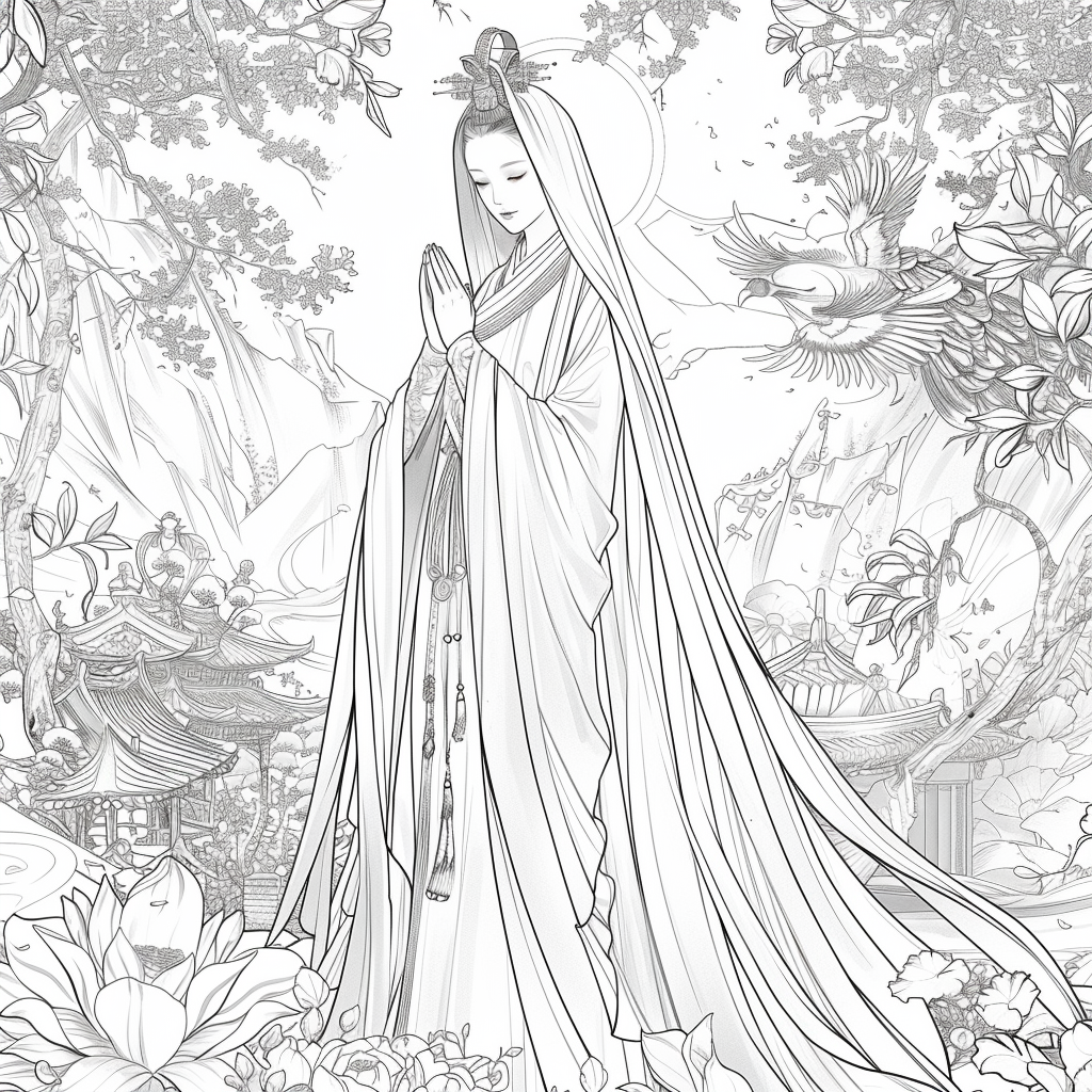 The Divine Princess of Blossoms and Feathers