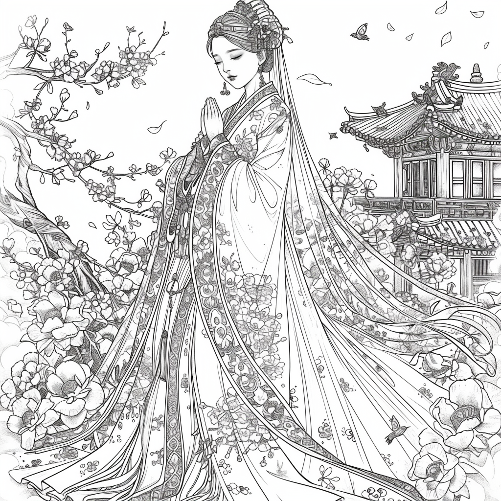 The Divine Princess of Blossoms and Feathers