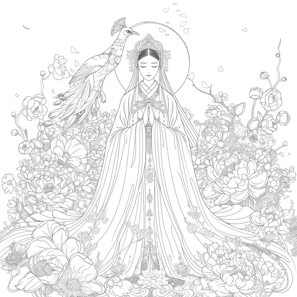 The Divine Princess of Blossoms and Feathers