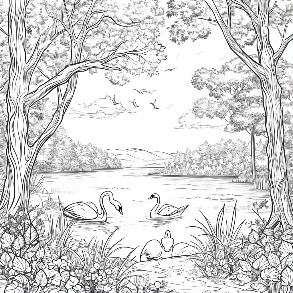 Swans of the Birch Forest