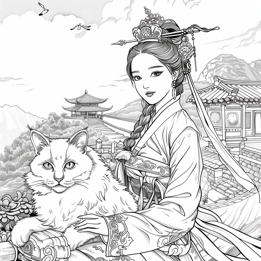The Enchanted Princess and Her Loyal Cat