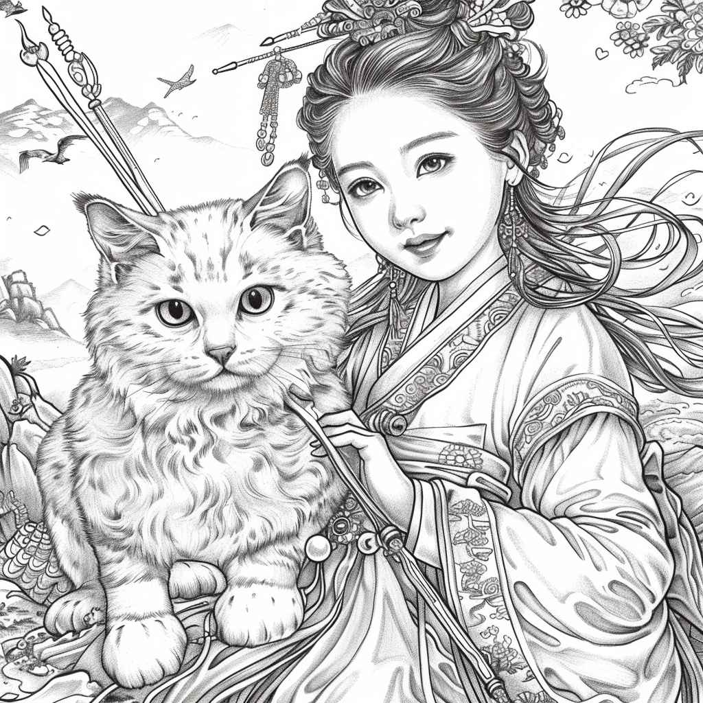 The Enchanted Princess and Her Loyal Cat