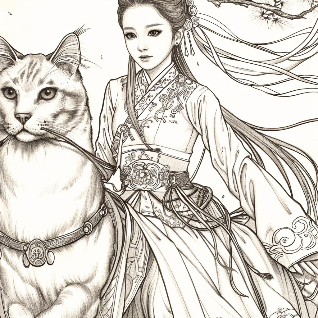The Enchanted Princess and Her Loyal Cat