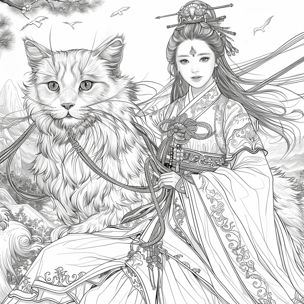 The Enchanted Princess and Her Loyal Cat