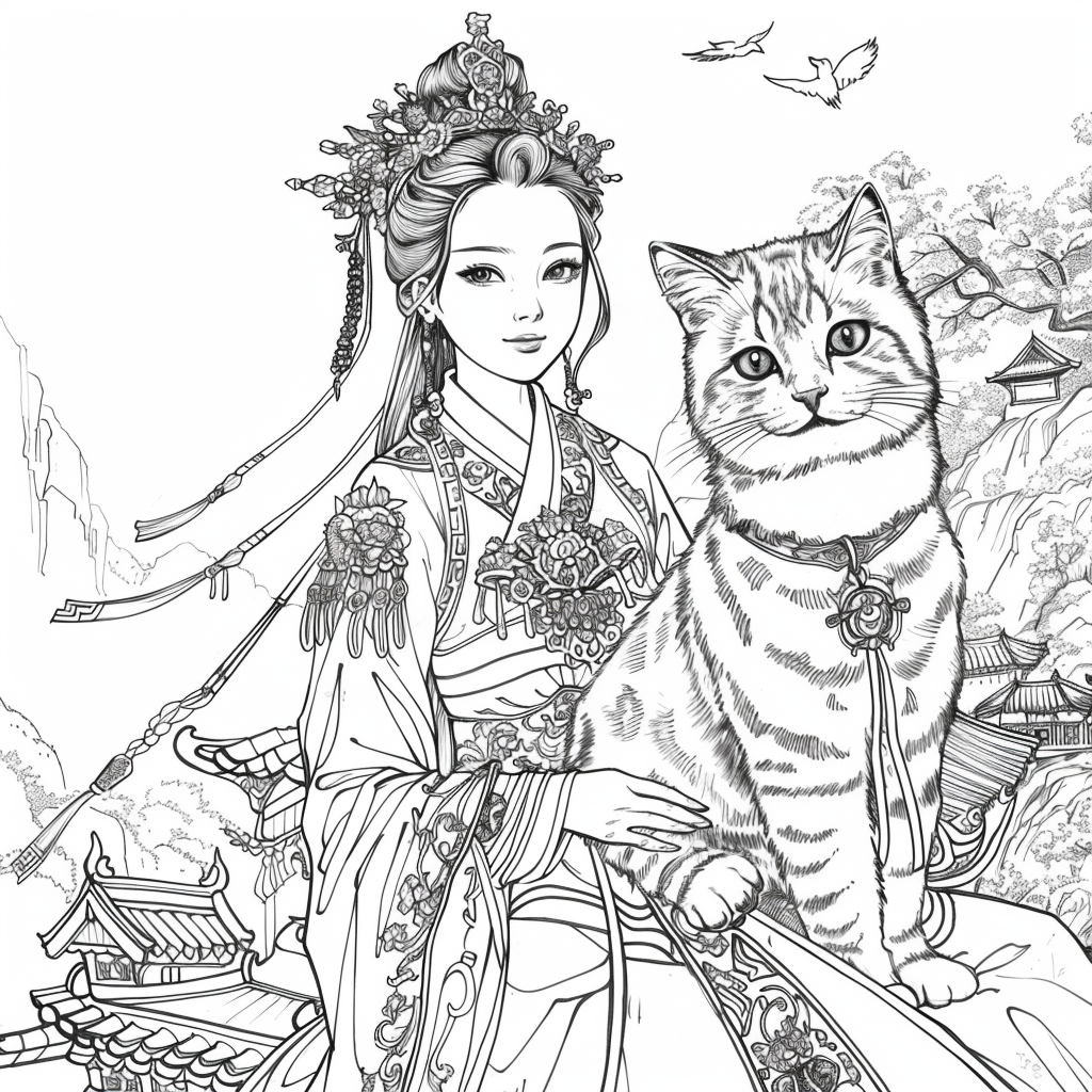 The Enchanted Princess and Her Loyal Cat
