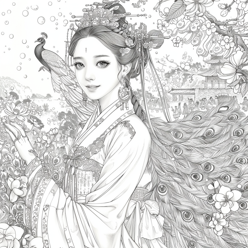 Pearl Blossom Princess – Grace Amid the Peonies