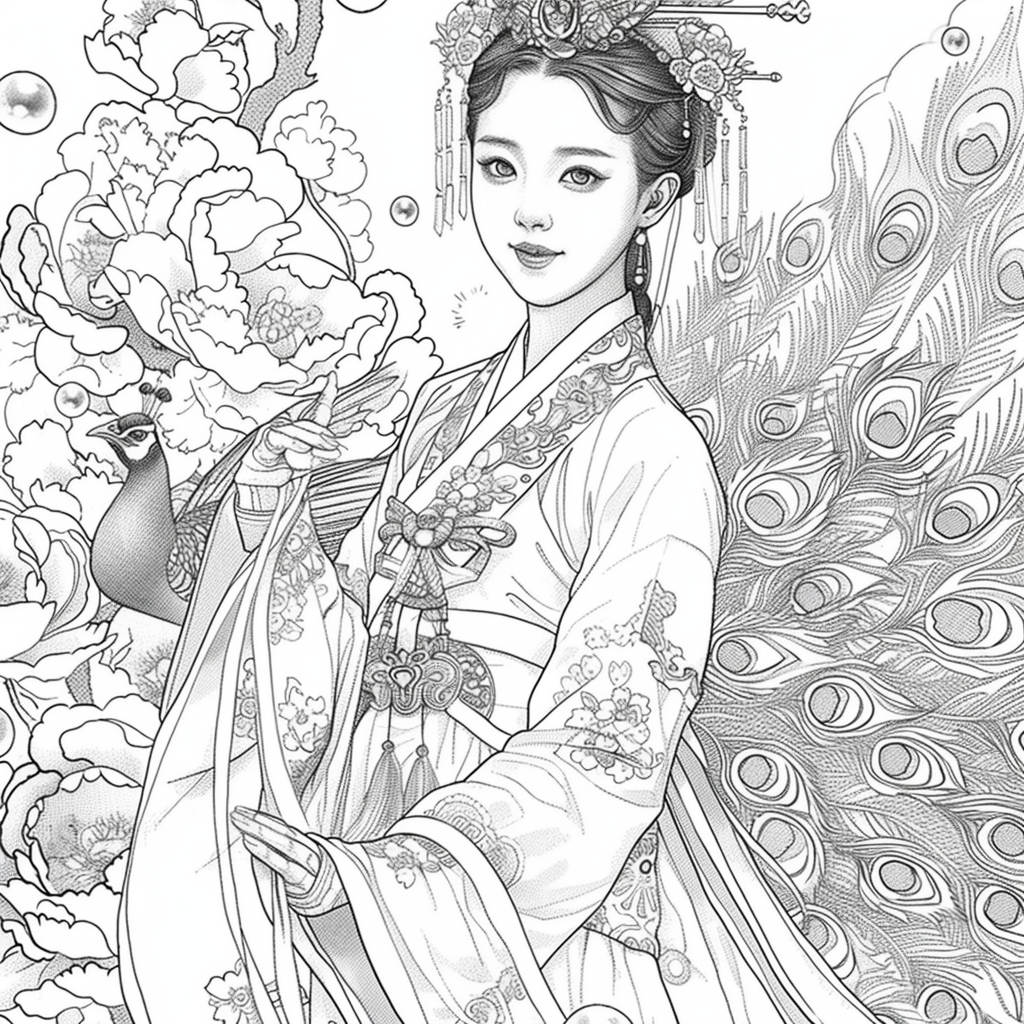 Pearl Blossom Princess – Grace Amid the Peonies