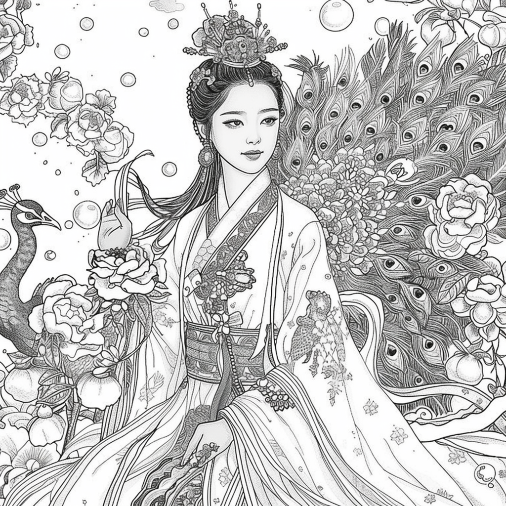 Pearl Blossom Princess – Grace Amid the Peonies